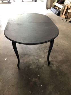 Distressed Black Wooden Dining Table