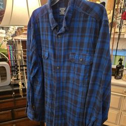MT # 1002 MEN,S 2XL, 2XG FADED.GLORY BLUE FLANNEL SHIRT