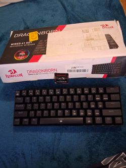 Redragon K630 Dragonborn 60% Wired RGB Gaming Keyboard, 61 Keys Compact Mechanical Keyboard with Linear Red Switch, Pro Driver Support, Black