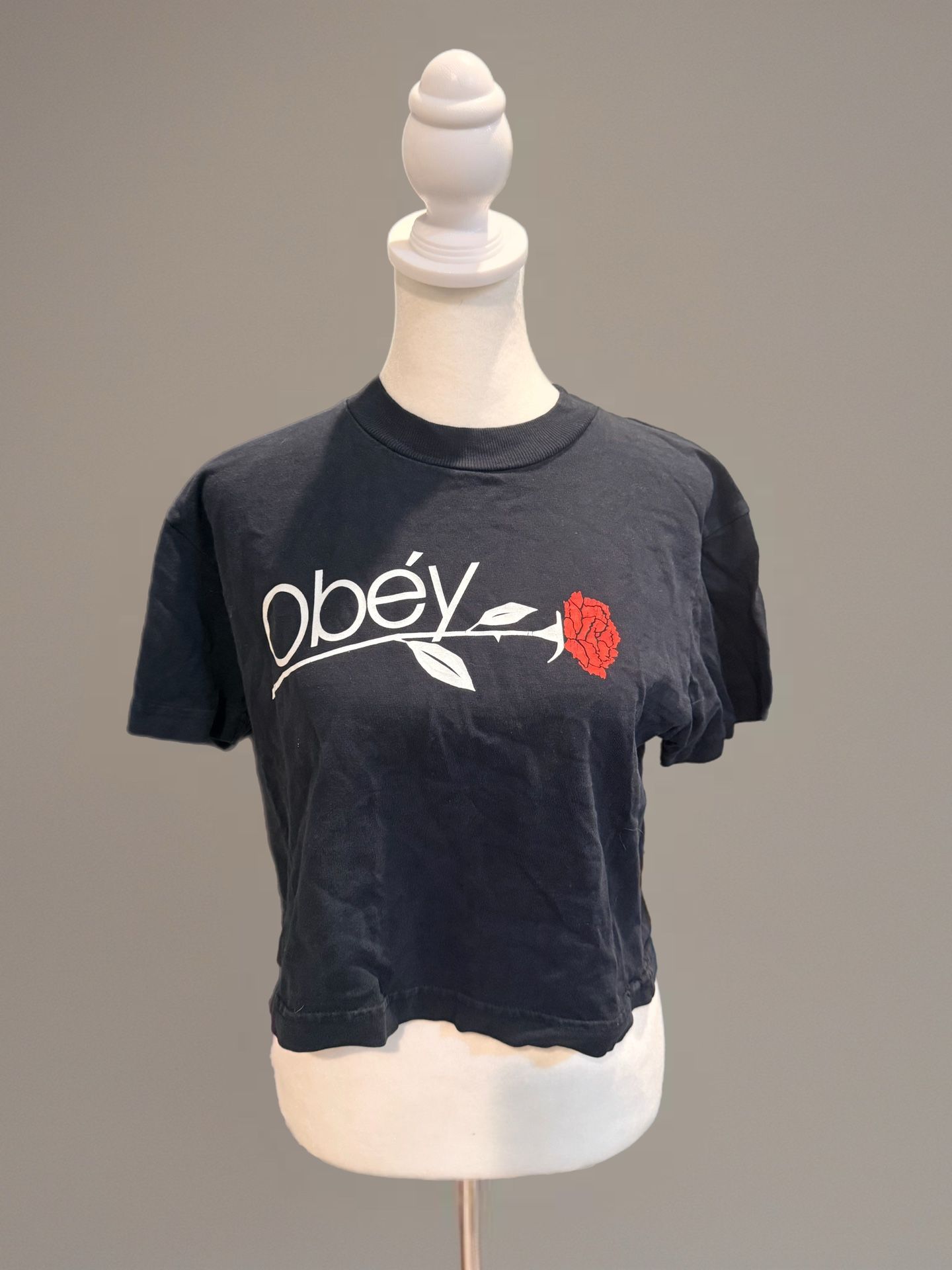 Obey Black Vintage Crop Top