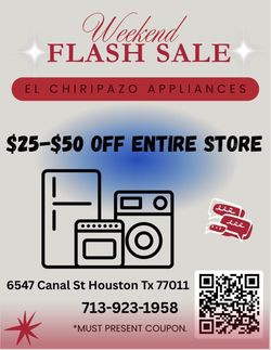 $25-$50 off APPLIANCES