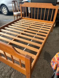 Solid wood full size platform bed frame