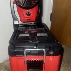 Milwaukee Pack out Toolbox And Fan (M12)