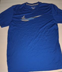 NIKE Blue Dri-Fit Logo Shirt Mens Size Large