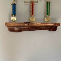 Live Edge Wooden Shelf Redwood