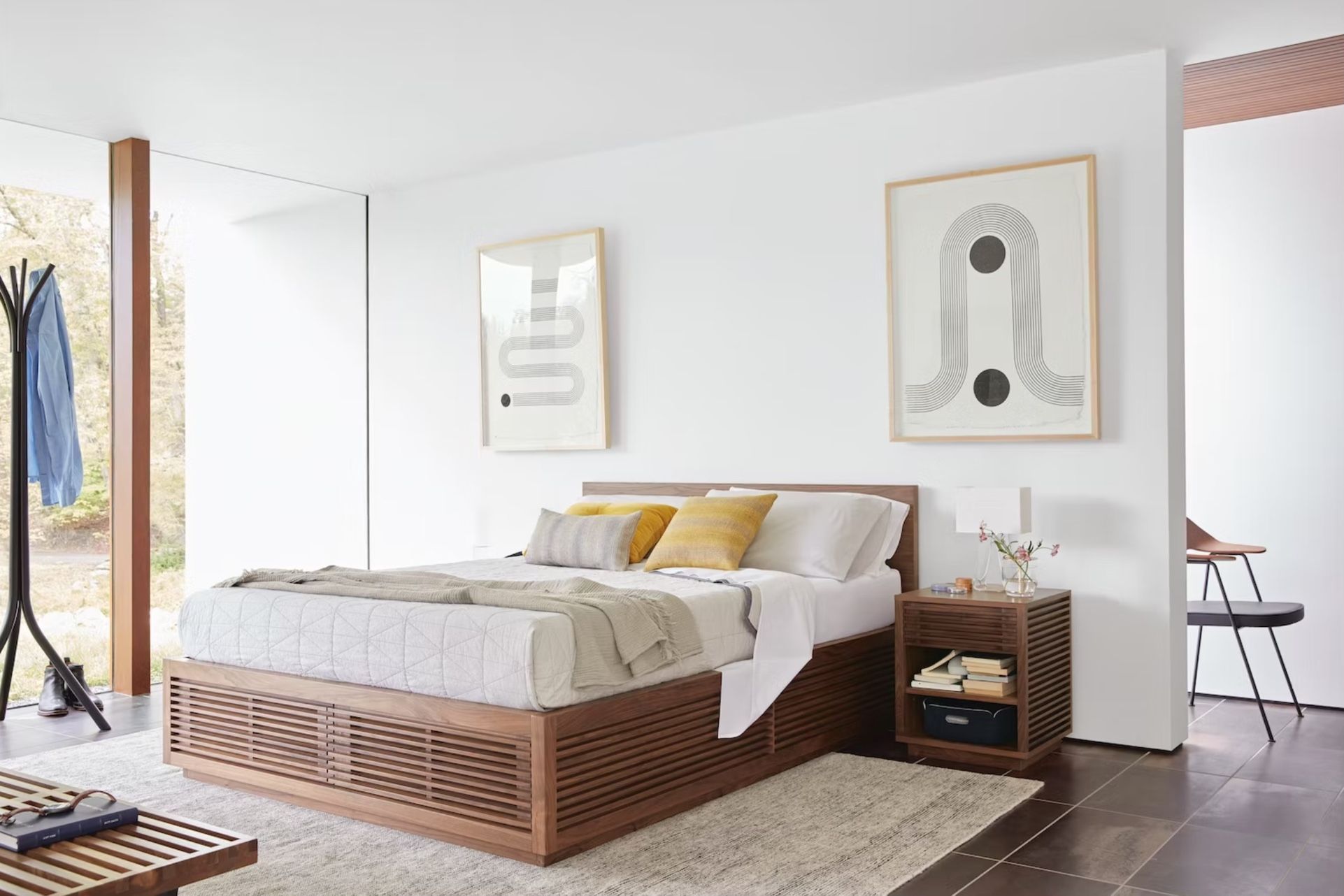 High End DWR King Wood Line Bed Frame