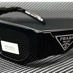 PRADA PR 09ZSF 1AB5S0 Black Grey Men's 55 mm Sunglasses