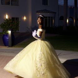 Yellow Quincenera/Ball Gown/Sweet 16 Dress