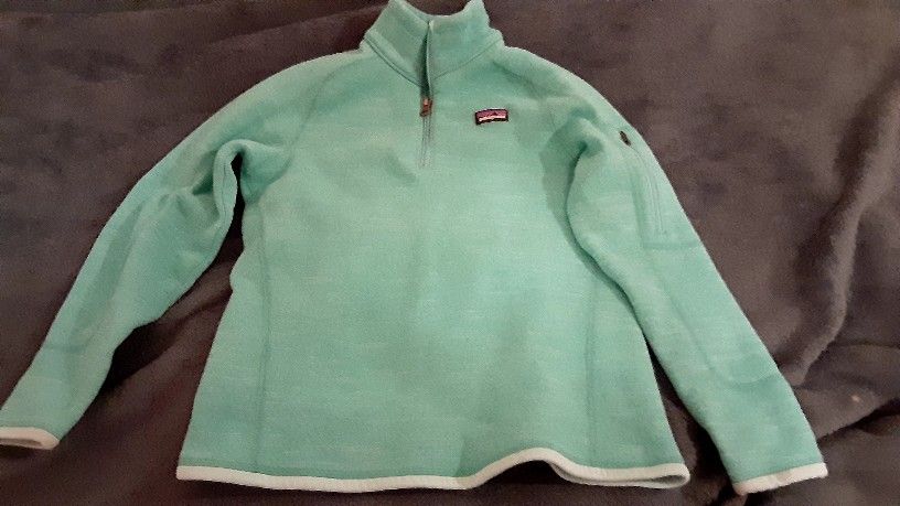 PATAGONIA **GIRL'S 1/4 ZIP PULL-OVER **Sz  MEDIUM  (10)*TEAL