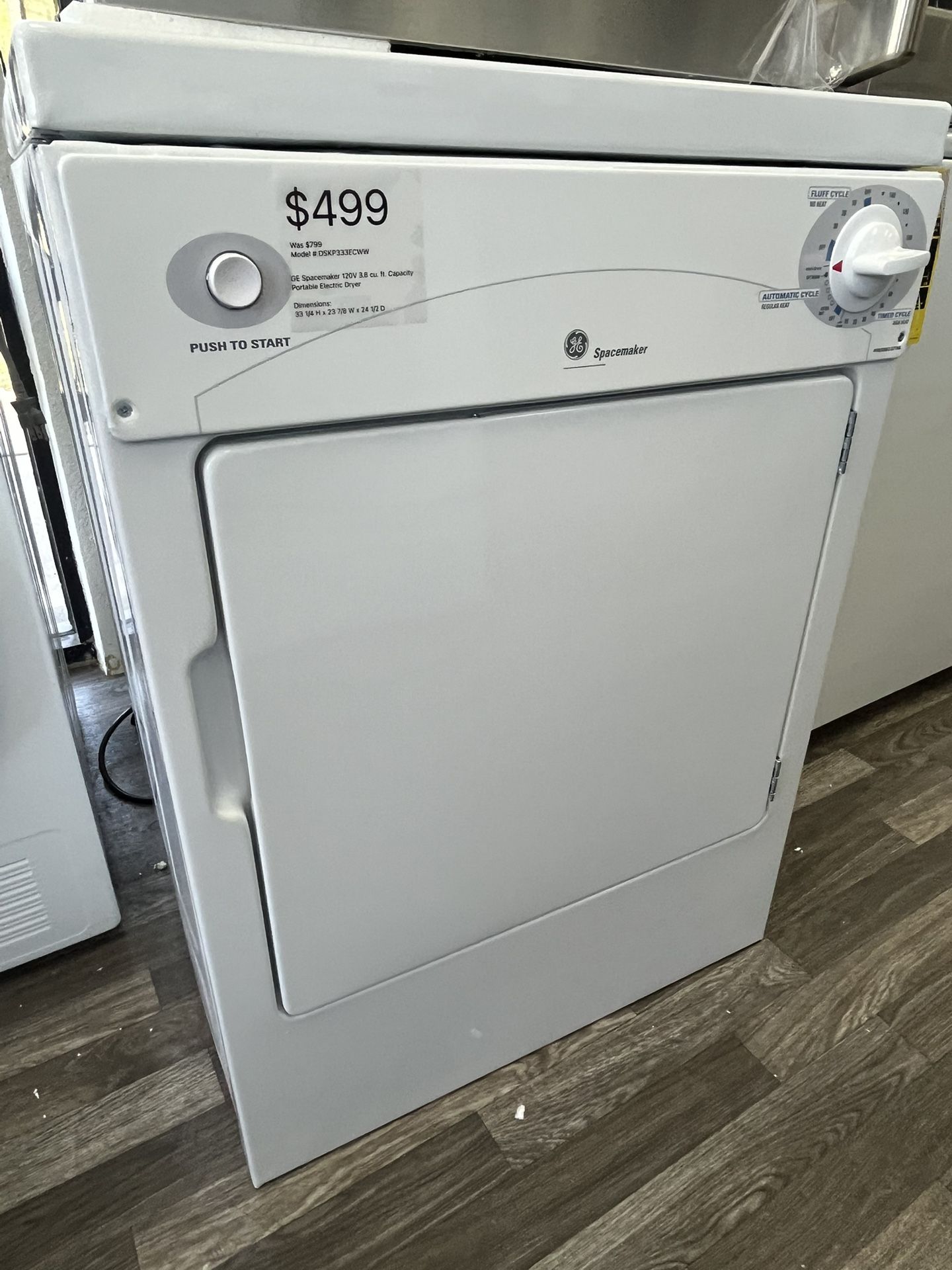 Open Box / 24”wide 110V Electric Dryer