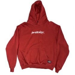 MrBeast Official RARE Rust Red Washed Pullover Hoodie - Size Medium