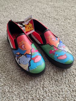 Groundup Pokémon Kids Size 5  Slip-On Shoes Pikachu Charizard Pokeball Boys