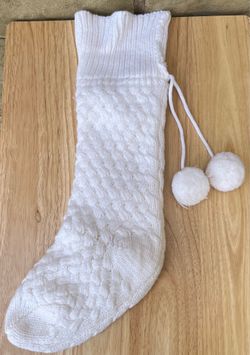 White Knitted Christmas Stocking
