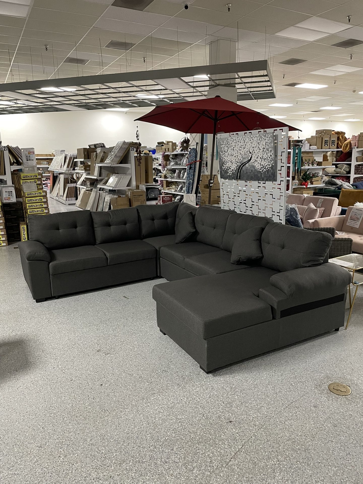 Sleeper Sofa Bed Sectional Couch With Storage Chaise