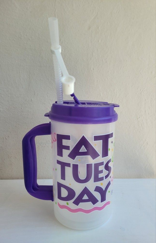 Fat Tuesday Miami Drinking Cup With Straw