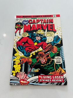 Captain Marvel #35 (1974): MVS Series A, #1- Spider-Man Intact! Marvel! FN/VF!