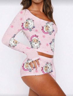 2 PC PINK SANTA PJ SET SIZE LARGE