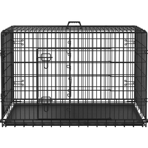48″ Dog Crate Kennel w/ 2 Doors and Pull-out Tray for Large Dogs