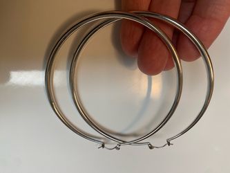Sterling Silver Super Large Hoop Earrings