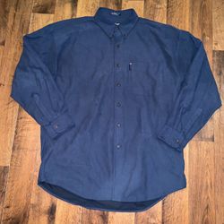 Ralph Lauren Chaps Men’s Dark Blue Button Down Shirt Size Large