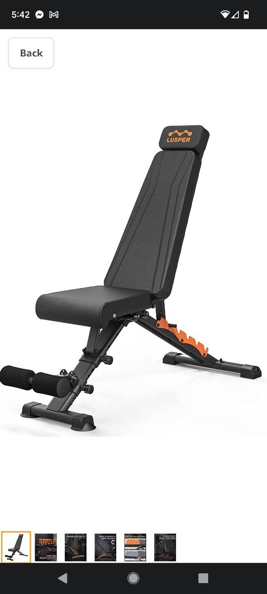 $100 LUSPER ZERO GAP ADJUSTABLE WEIGHT BENCH