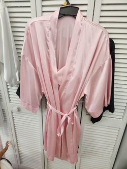Pink Silk Pj Set With Robe