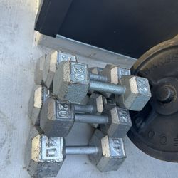 Metal Dumbbells – 20lb, 30lbb, 40lb Pairs – $1/lb