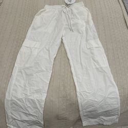 Princess Polly White Parachute Pants