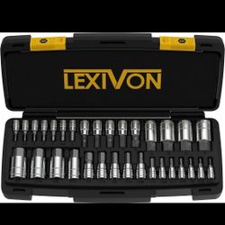 LEXIVON Master HEX Bit Socket Set,Premium S2 Alloy Steel Complete 32-Piece LX144