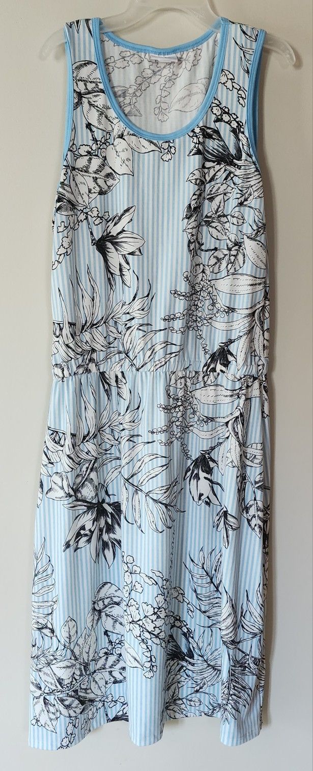 LULAROE LARGE LIGHT BLUE FLORAL DRESS