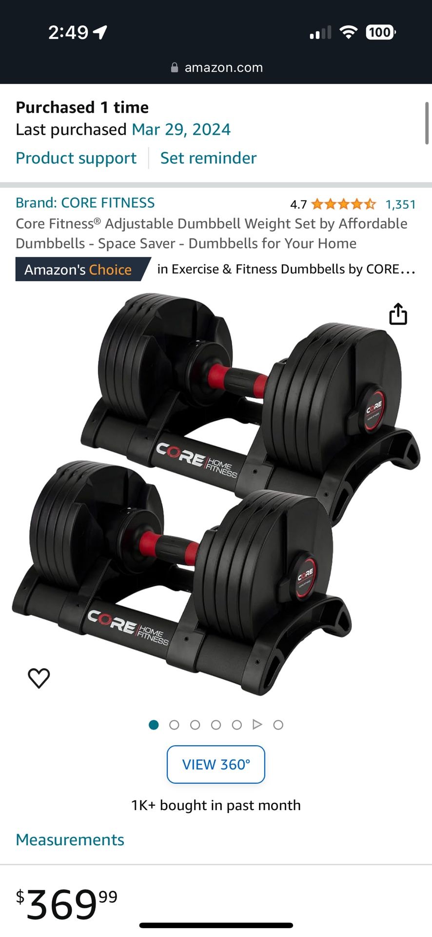 Adjustable Dumbbell Weight Set 5-50 Lbs