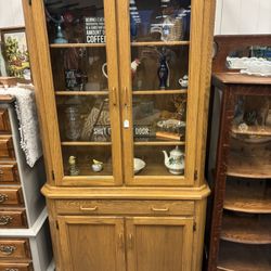 Oak Hutch Cabinet 