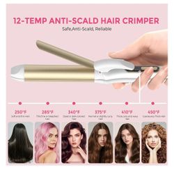 Travel 2-in-1 Dual Voltage Hair Curler and Straightener Ceramic Wide Barrel