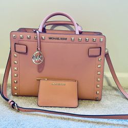 Michael Kors Selma Studded Handbag with Small Matching Keychain