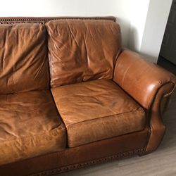 Beautiful ALL leather 450.00 Sectional And Pleather Ottoman 