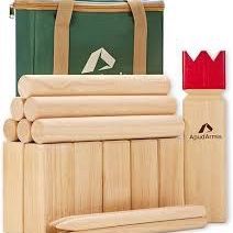 ApudArmis Kubb , Viking Chess Outdoor Clash Toss Yard Game with Carrying Case - Rubber Wooden Backyard Lawn Games Set for Teenagers Adults Family