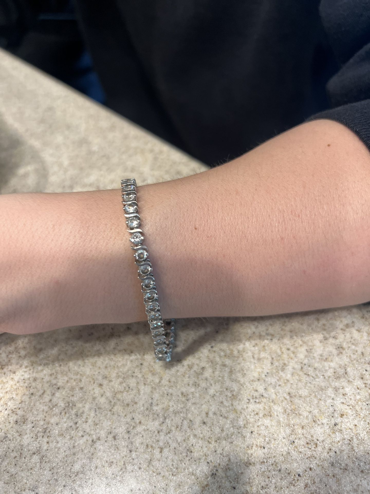 Sterling Silver Bracelet With Cubic Zirconia