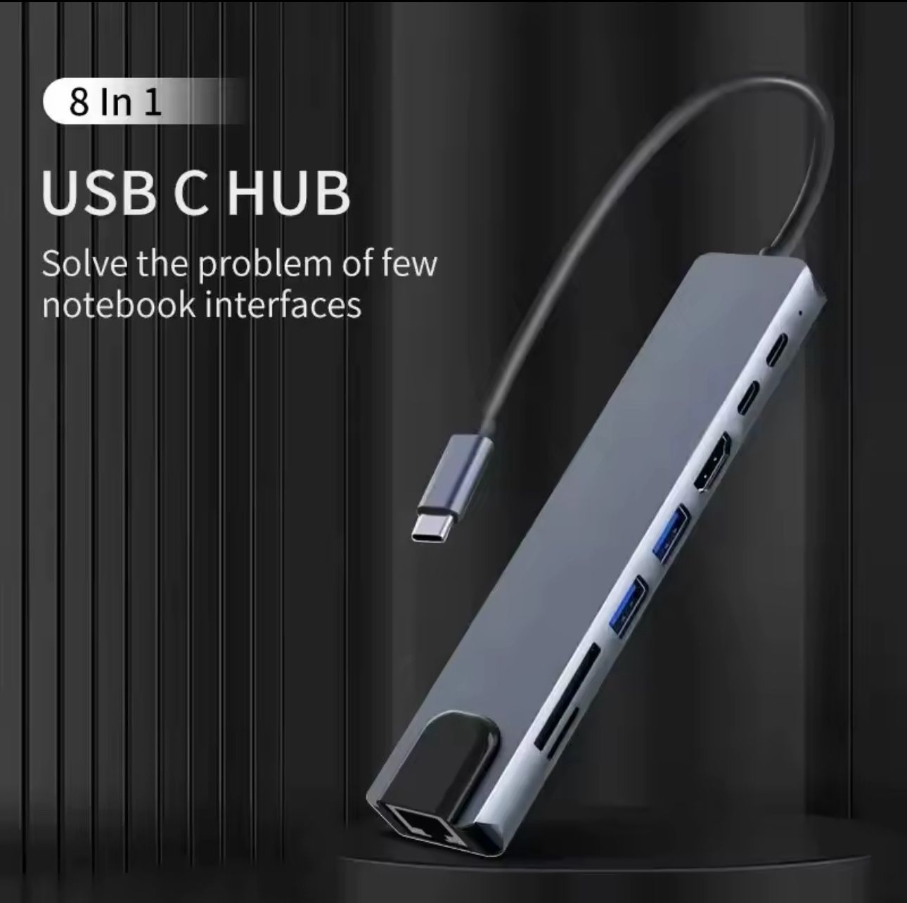 USB C Hub 8In1 7in2 7in1 3in1 Type C 3.1 To 4K HDMI Adapter with RJ45 SD/TF Card Reader PD Fast Charge for MacBook Laptop