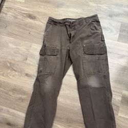 Duluth Trading Flex Fire Hose Cargo Pants Mens 36x28 Brown  Canvas  work