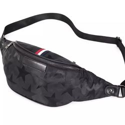 Unisex Belt Bag Cross Body Fanny Pack Black Stars