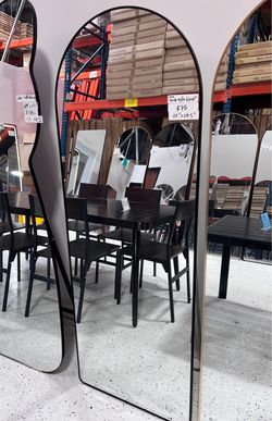 65” Full Length Arched Floor Mirror – Black or Gold