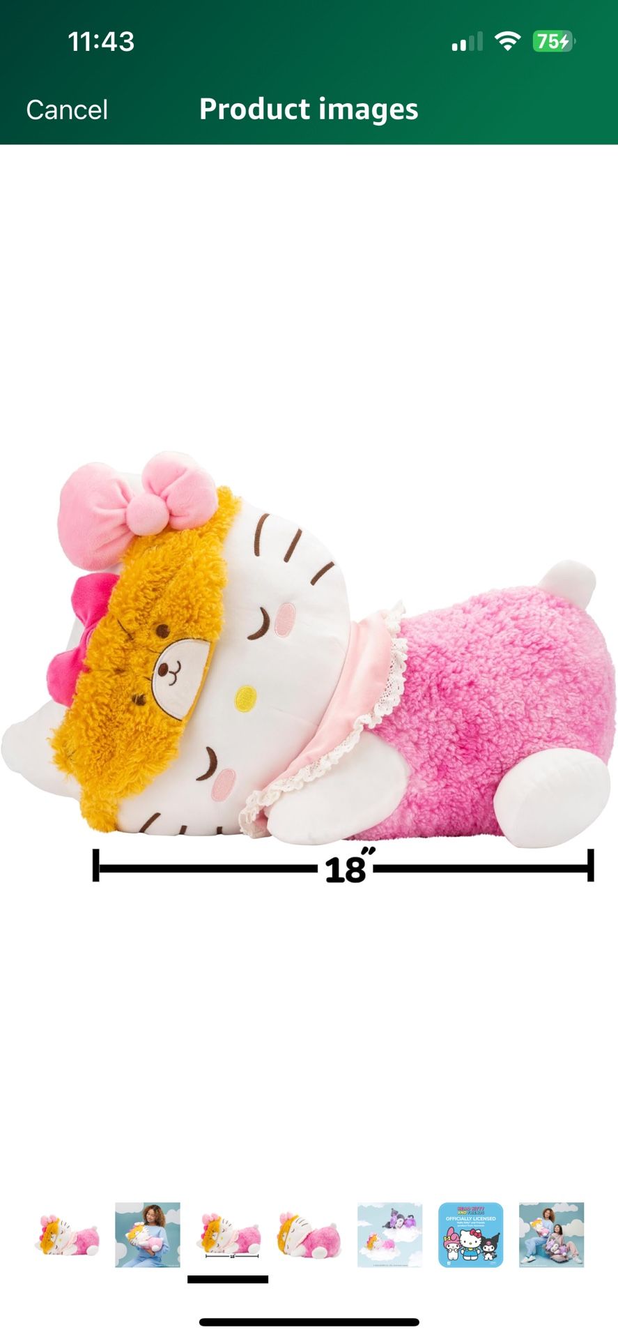 Sleeping Hello Kitty Plush