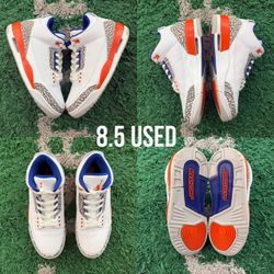 AJ3 retro ‘Knicks’ size 8.5