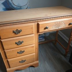 Wood Desk 5 Drawers
