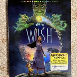 NIB, Disney WISH (Blu-Ray + Dvd + Digital)