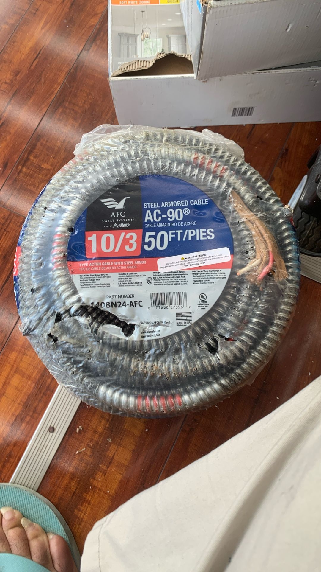 10/3 50 FT BX Steel Armored Cable