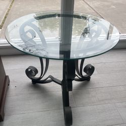 Iron Metal End Table 