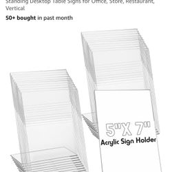 40 Pcs 5 x 7 Inch Acrylic Sign Holder