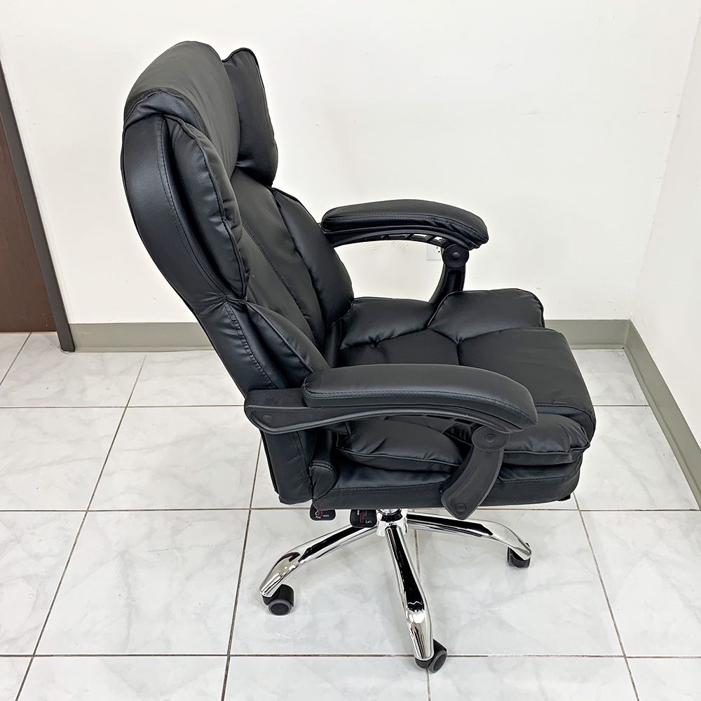 New $120 Executive Office Chair Black Leather Thick Padding Comfortable Ergonomic Recline Height Adjustable 