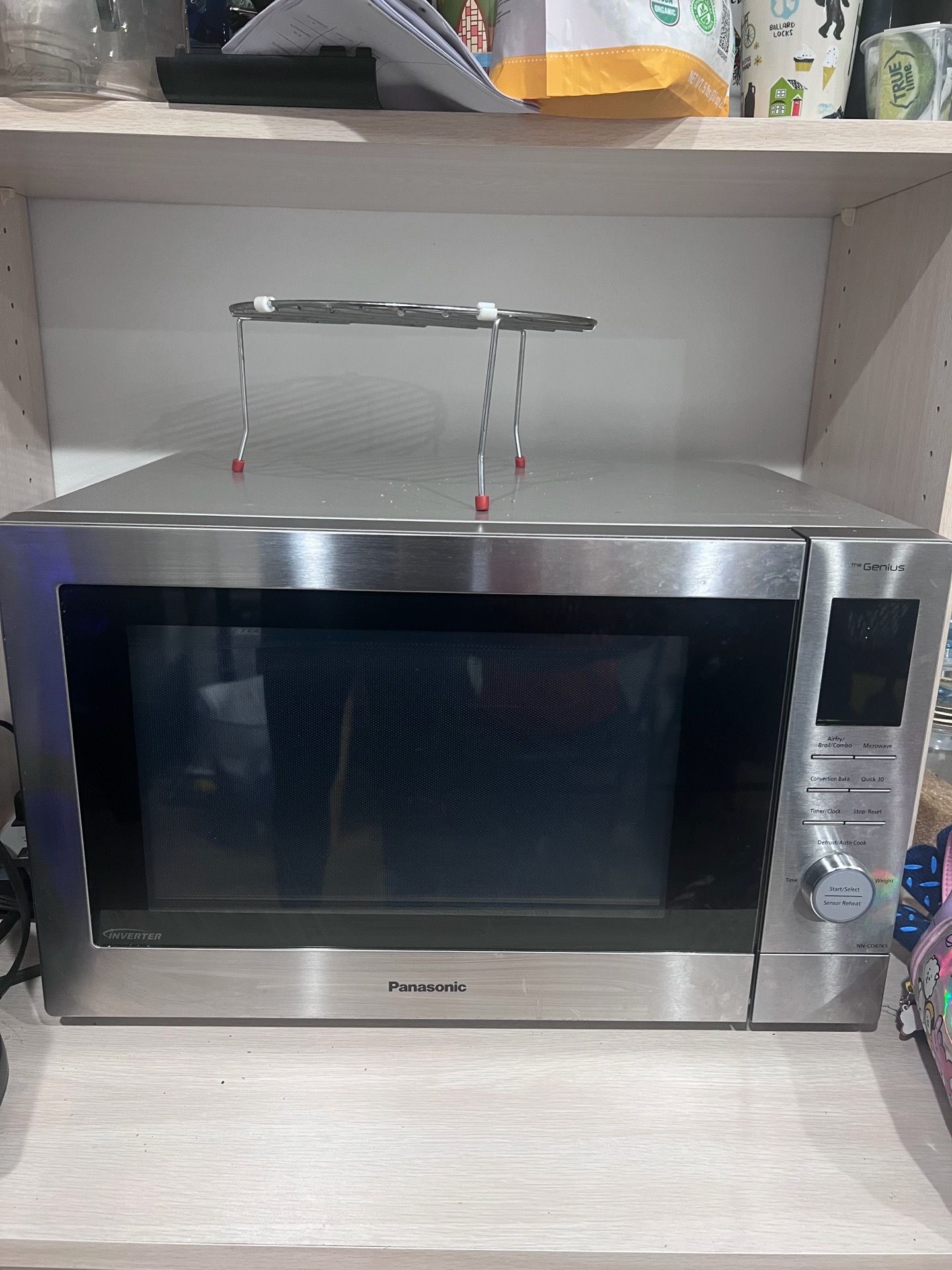 Panasonic NN-CV87QS Oven, Air Fry, Microwave Stainless Steel W/ Racks, Works Great Want To Buy A Smaller. Cooked Whole Chicken, Waffles, ๐ฅ Bacon Di